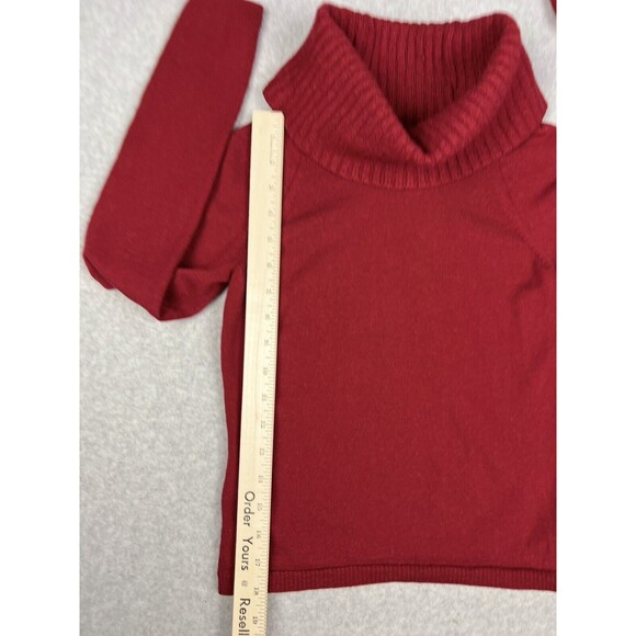 Ann Taylor Red Merino Wool Turtleneck Sweater Womens XS Ribbed Knit Fitted - Picture 10 of 14